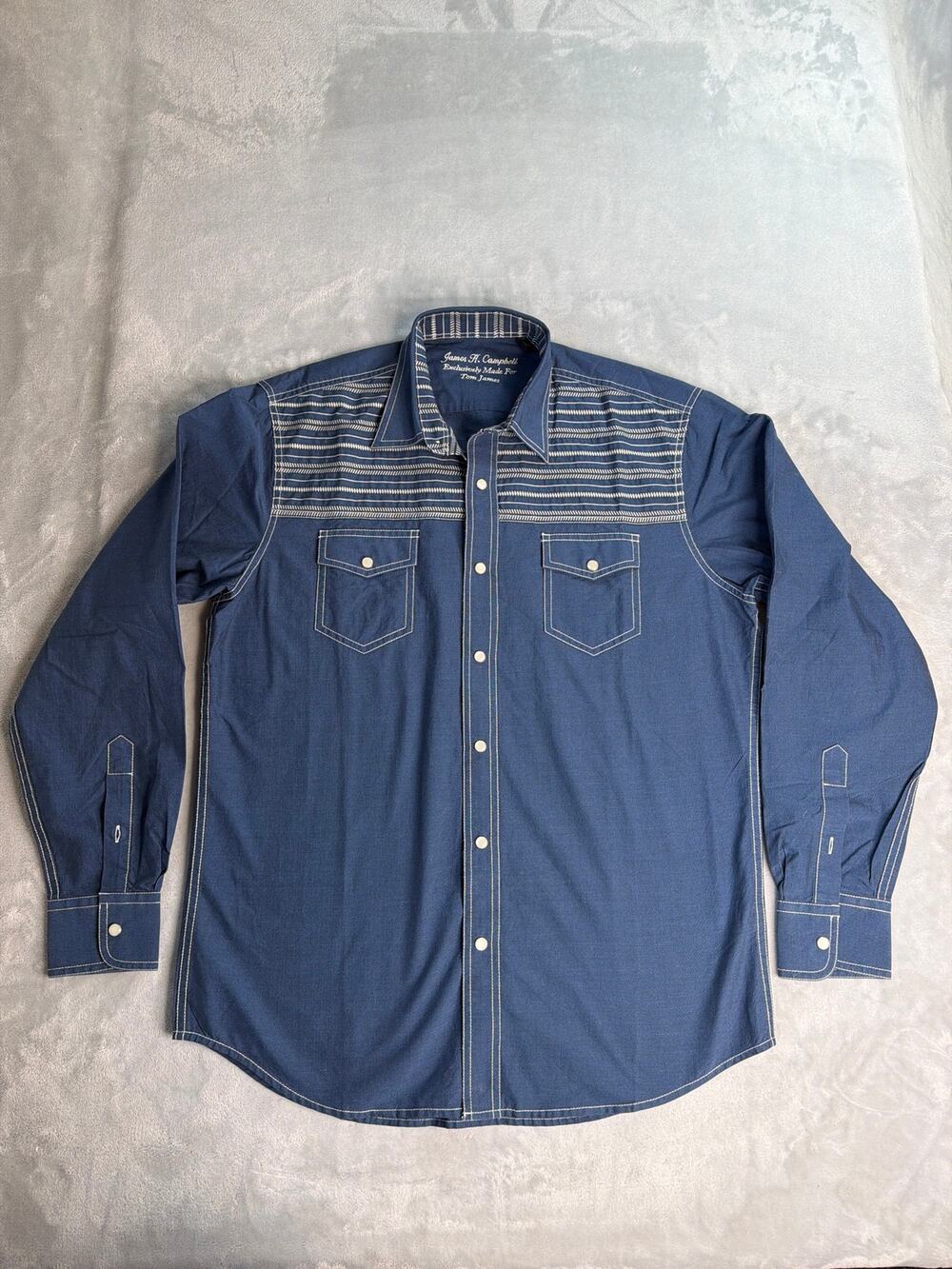 James F Cauthorn Exclusively Made For Tom James Custom Western Shirt Medium M